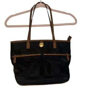 Michael Kors Black and Tan Tote Bag